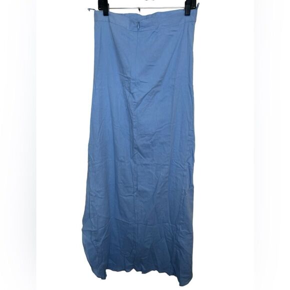 Rumer The Label x Revolve Blue Linen Resortwear Camille Top/Skirt Set Large - Picture 6 of 10